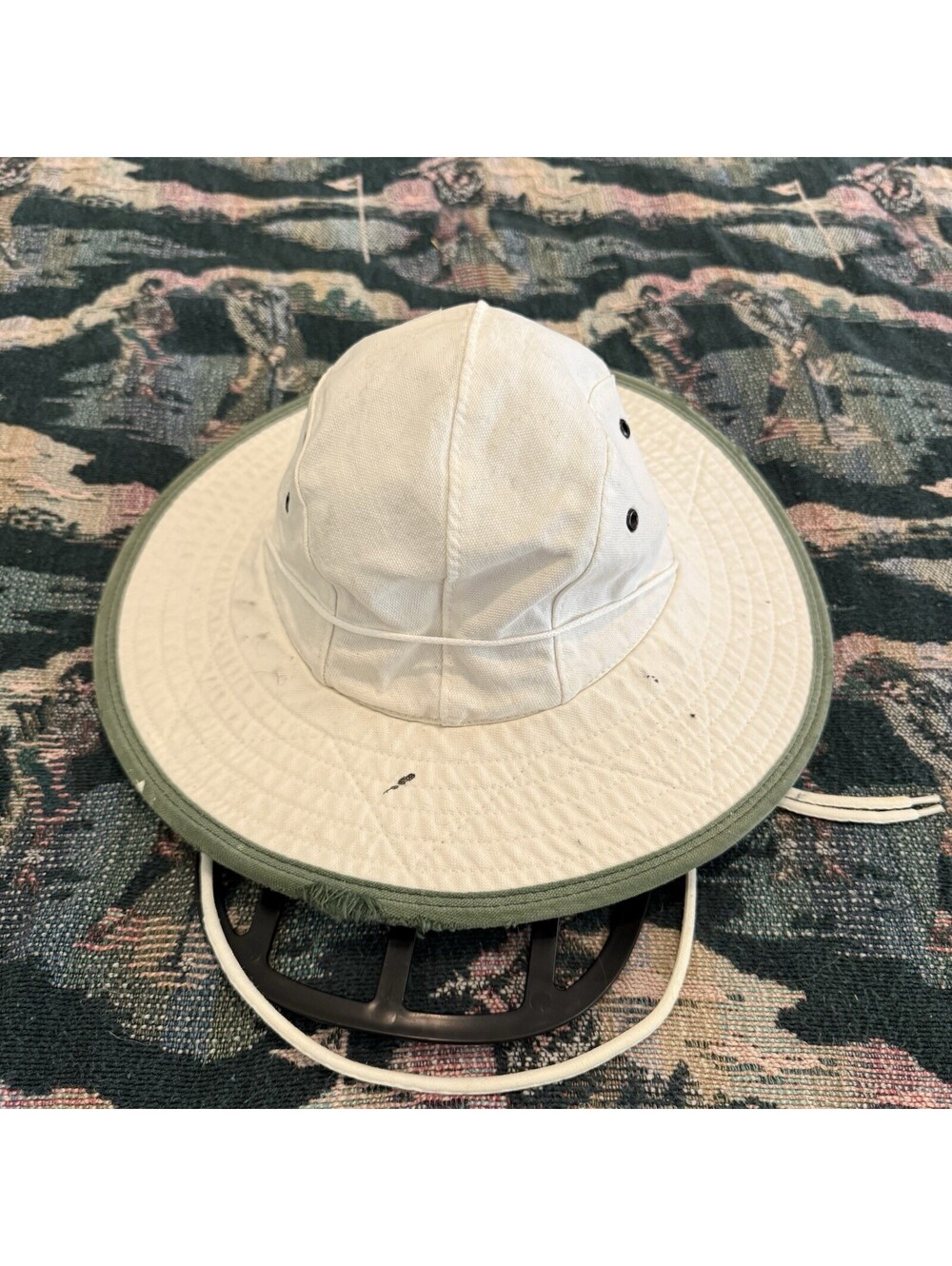 Vintage Watership Trading Company Mens Bucket Hat 100% Waxed Cotton White Medium